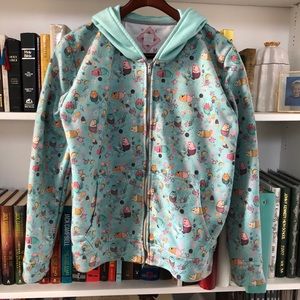 House of Flynn “Purrmaid” Turquoise Zip-Up Hoodie